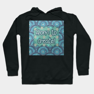 Born to Create Mosaic Art // Blue Tiled Pattern Hoodie